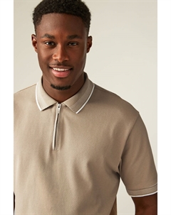 Рубашка поло с коротким рукавом из 100% хлопка с текстурой, нейтральный Next