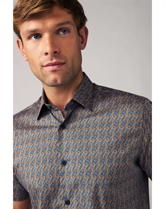 Рубашка с коротким рукавом и принтом, синий Next