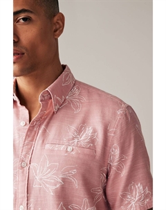 Рубашка с короткими рукавами из 100% хлопка с цветочным узором, розовый Next