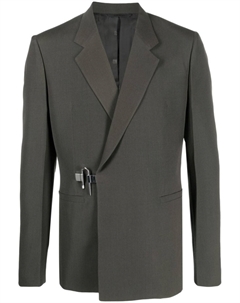 Шерстяной пиджак с пряжкой U-Lock, зеленый Givenchy