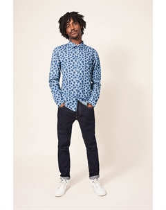 Синяя рубашка Hines с круглым принтом, синий White stuff