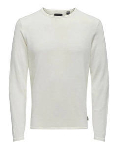 Свитер с круглым вырезом "ONSGARSON 12 WASH CREW KNIT NOOS", цвет Cloud Dancer Only & sons