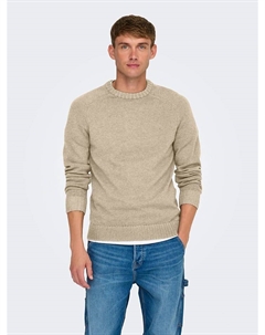 Пуловер, бежевый Only & sons