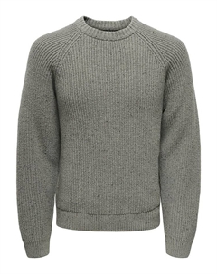 Пуловер, серый Only & sons