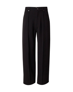 Широкие плиссированные брюки, черный Weekday