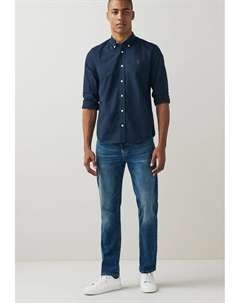 Рубашка Long Sleeve Oxford, темно-синяя Next