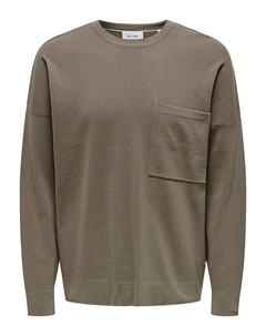 Пуловер, серо-коричневый Only & sons