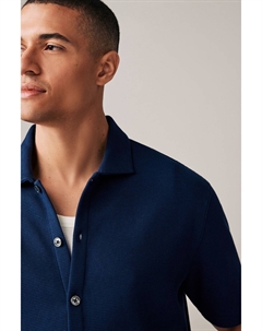 Рубашка из 100% хлопкового текстурированного вафельного трикотажа, синий Next