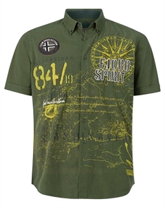 Рубашка, цвет grün bedruckt Jan vanderstorm