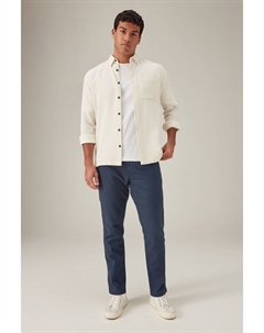 Эластичные брюки на кулиске из льна и хлопка, синий Next