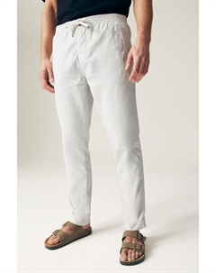 Эластичные брюки на кулиске из льна и хлопка, серый Next