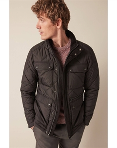 Байкерское пальто с ромбовидной стежкой, черный Next