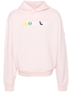 Худи с вышитым логотипом, розовый Moncler