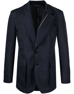 Однобортный пиджак на молнии, синий Tom ford