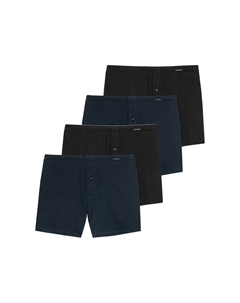 Комплект боксеров из 4 шт. одинарного джерси, цвет Schwarz Dunkelblau Schiesser