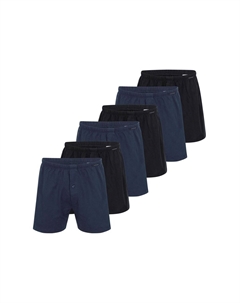 Комплект боксеров из 6 шт. одинарного джерси, цвет Schwarz Dunkelblau Schiesser