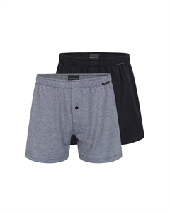 Комплект боксеров из 2 одинарных трикотажных изделий, черный Schiesser