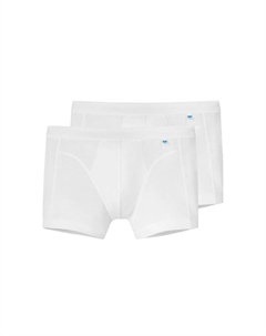 Шорты/брюки в стиле ретро, ​​комплект из 2 хлопковых штанов с длительным сроком службы, белый Schiesser