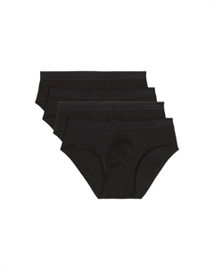 Трусы / трусы в упаковке из 4 шт. Iconic Rib из органического хлопка, черный Marc o'polo