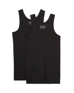 Майка/майка, комплект из 2 шт. органического хлопка Iconic Rib, черный Marc o'polo