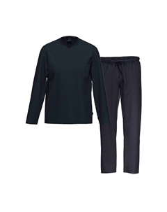 Пижама с длинными рукавами из органического хлопка, цвет Blau Blau Gemustert Ammann