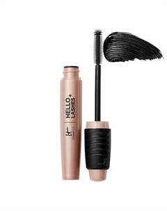 Тушь для объема Hello Lashes+ и сыворотка для ресниц с биотином, аргановым маслом и маслом жожоба, 0,27 жидких унции, черная It cosmetics