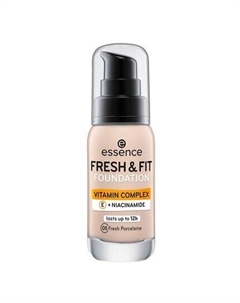 Fresh & Fit Тональная основа под макияж с витаминами 30 мл — оттенок 05 Fresh Porcelain Nude Vegan Essence