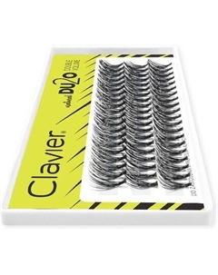 Искусственные ресницы в пучках Du2o Double Volume 20 ресниц в пучке разной длины от 8 до 14 мм Ультраобъем для идеального взгляда 9 мм Clavier