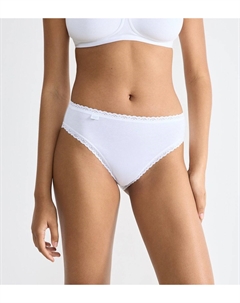 Комплект из трех трусов-слипов с выемкой 247 Cotton Lace белый Sloggi