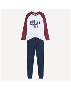 Пижама из хлопка c надписью белый La redoute collections