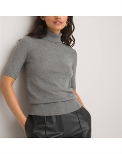 Базовый джемпер короткие рукава серый Laredoute