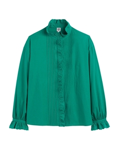Блузка с викторианским воротником длинными рукавами зеленый Laredoute