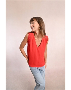 Блузка с короткими рукавами и V-образным вырезом красный Molly bracken