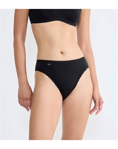 Комплект из трех трусов-слипов с выемкой 247 Cotton Lace черный Sloggi