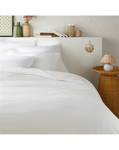 Пододеяльник из газовой хб ткани и осветленного хлопка Kumco белый La redoute interieurs