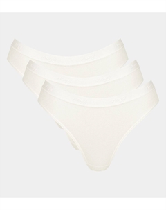 Комплект из трех трусов-танга с завышенной талией Go Casual белый Sloggi
