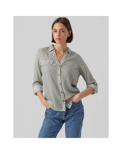 Блузка в полоску с длинными рукавами зеленый Laredoute