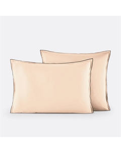 Наволочка из стираного хлопкового сатина Victor однотонная розовый La redoute interieurs