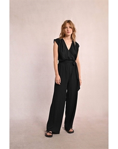 Комбинезон с поясом черный Laredoute