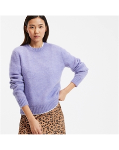 Пуловер с круглым вырезом крупной вязки фиолетовый La redoute collections