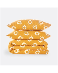 Комплект постельного белья из хлопка квадратная наволочка Soleil желтый Laredoute