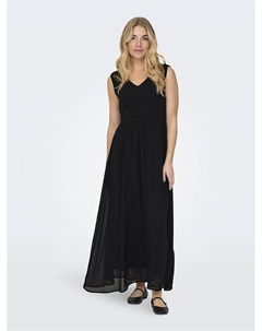 Платье длинное на бретелях черный Only