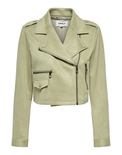 Куртка в байкерском стиле из полиэстера под кожу зеленый Only