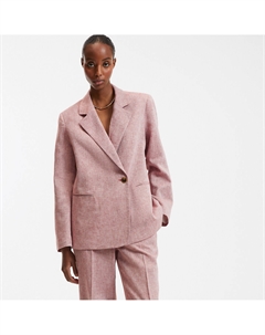 Блейзер на одной пуговице из льна и хлопка розовый La redoute collections