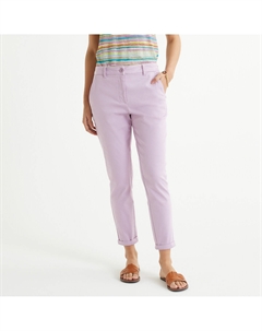 Брюки прямые чинос из саржи стрейч фиолетовый Laredoute