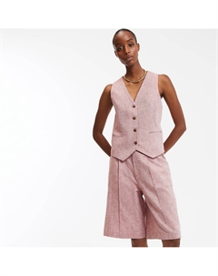 Жилет костюмный изо льна и хлопка розовый La redoute collections