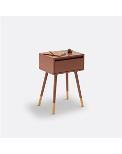 Прикроватная тумбочка на ножках с выдвижным ящиком Janik каштановый La redoute interieurs