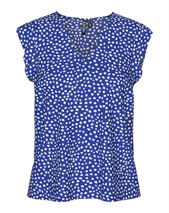 Блузка без рукавов в горошек синий Pieces