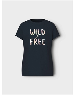 Футболка с принтом-надписью черный Name it