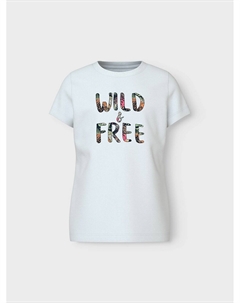 Футболка с принтом-надписью белый Name it